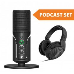Podcast-set: Sennheiser Profile Base Set USB-microfoon + Sennheiser HD 200 PRO hoofdtelefoon 